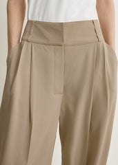 Draped balloon trousers overcast beige