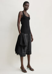 Monogram silk pj culottes black