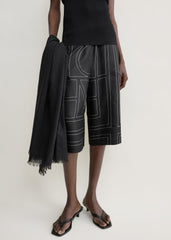 Monogram silk pj culottes black