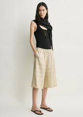 Monogram silk pj culottes ivory