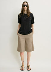 Wide tailored shorts overcast beige