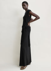 Flared jersey skirt black