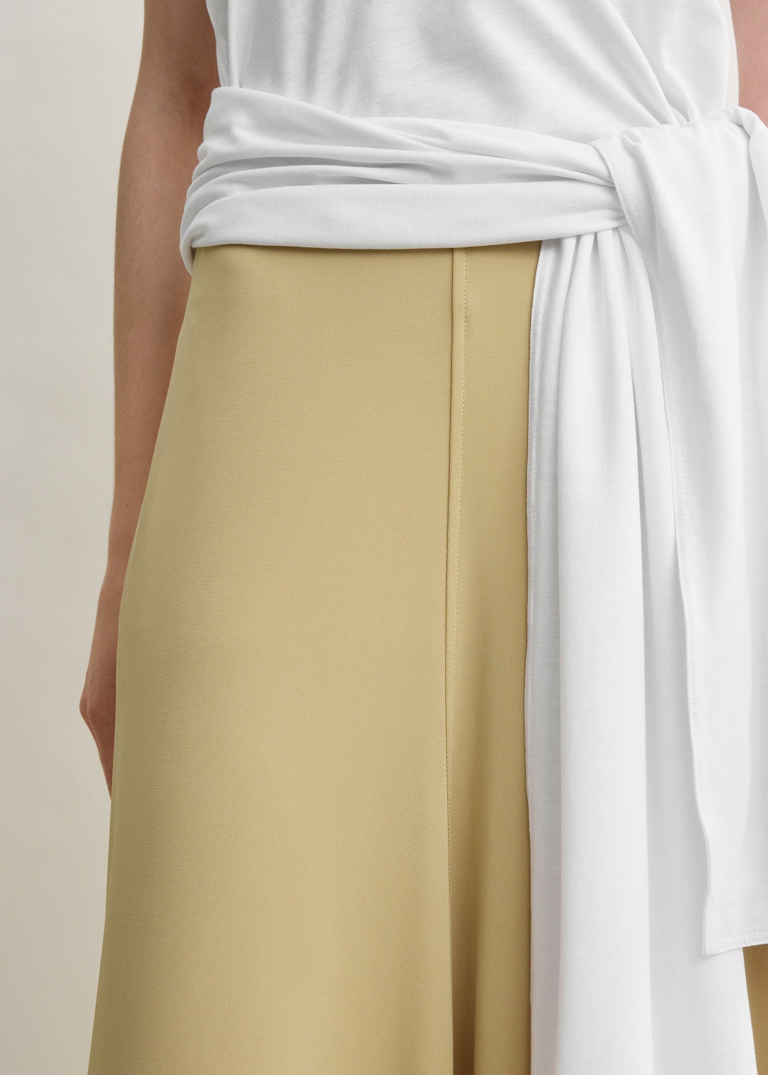 Flared jersey skirt chai