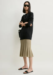 Fluted knit skirt desert