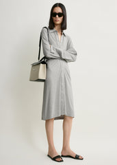 Slouch jersey shirtdress pale grey mélange