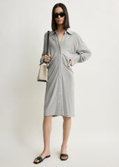 Slouch jersey shirtdress pale grey mélange