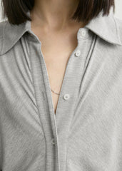 Slouch jersey shirtdress pale grey mélange