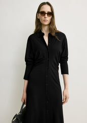 Slouch jersey shirtdress black