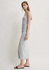 Draped slip dress pale grey mélange