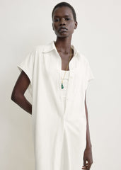 Jersey shirtdress off-white