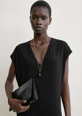 V-neck jersey dress black