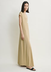 V-neck jersey dress chai