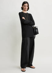 Long-sleeve tee knit black