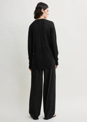 Long-sleeve tee knit black