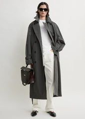 Crisp summer trench taupe