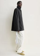 Collared drawstring jacket black