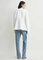 Jacquard cotton jacket optic white