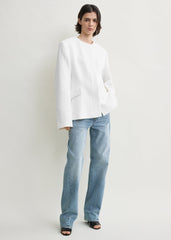 Jacquard cotton jacket optic white