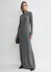 Cable knit dress grey melange