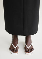 Slingback satin flip flops ecru