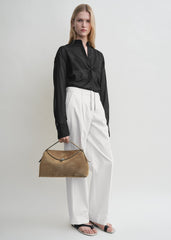 T-lock suede top handle tobacco