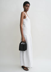 Petite satin bucket bag black