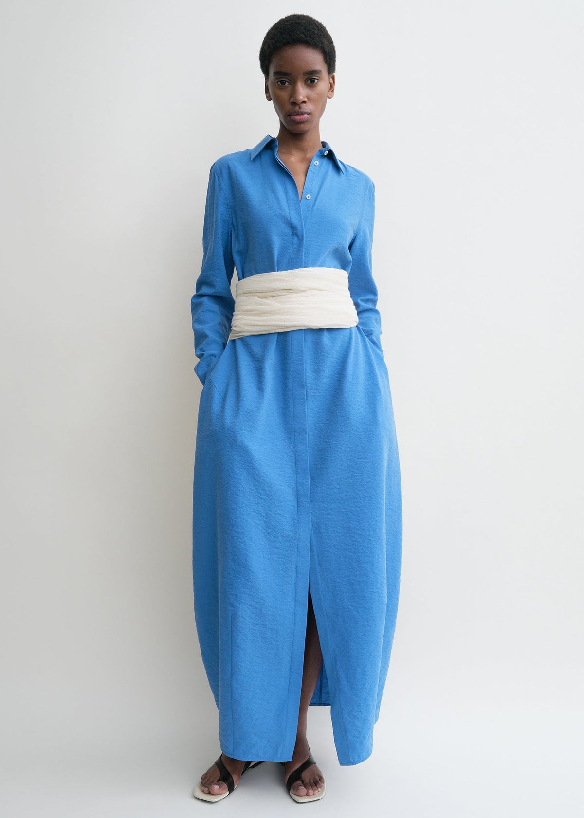 Parachute shirtdress cobalt petite