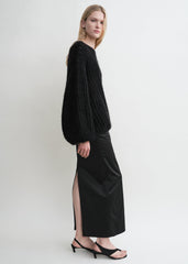 Puffed knit black