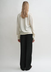 Raglan-sleeve cashmere cardigan talc