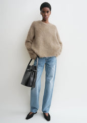Boxy alpaca knit truffle melange