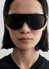 Shield aviator sunglasses black