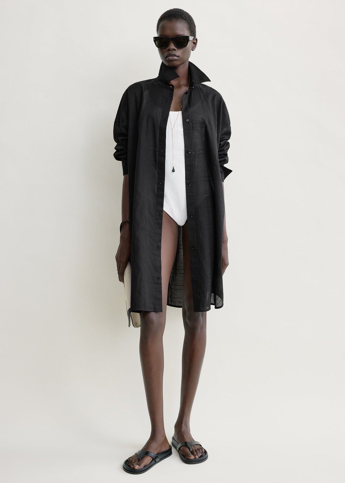 Long summer shirt black