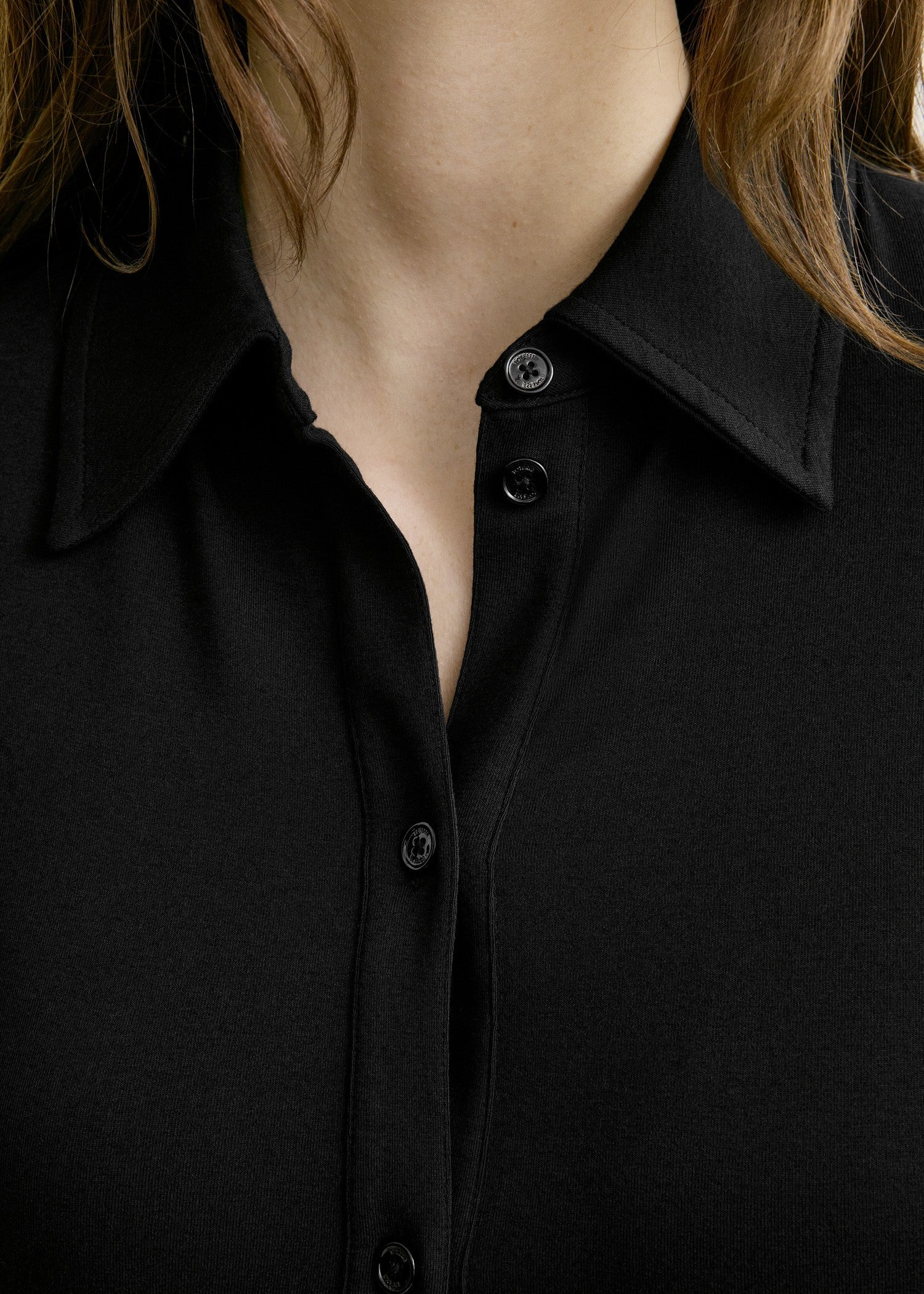 Fitted jersey shirt black