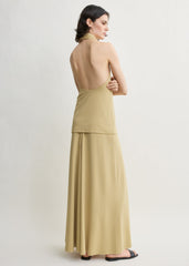 Twisted jersey halter top chai
