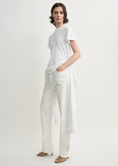Tie-waist jersey top white