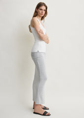 Draped jersey skirt pale grey mélange