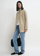 Patch pocket doublé jacket fawn melange