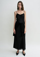 Satin slip dress black petite