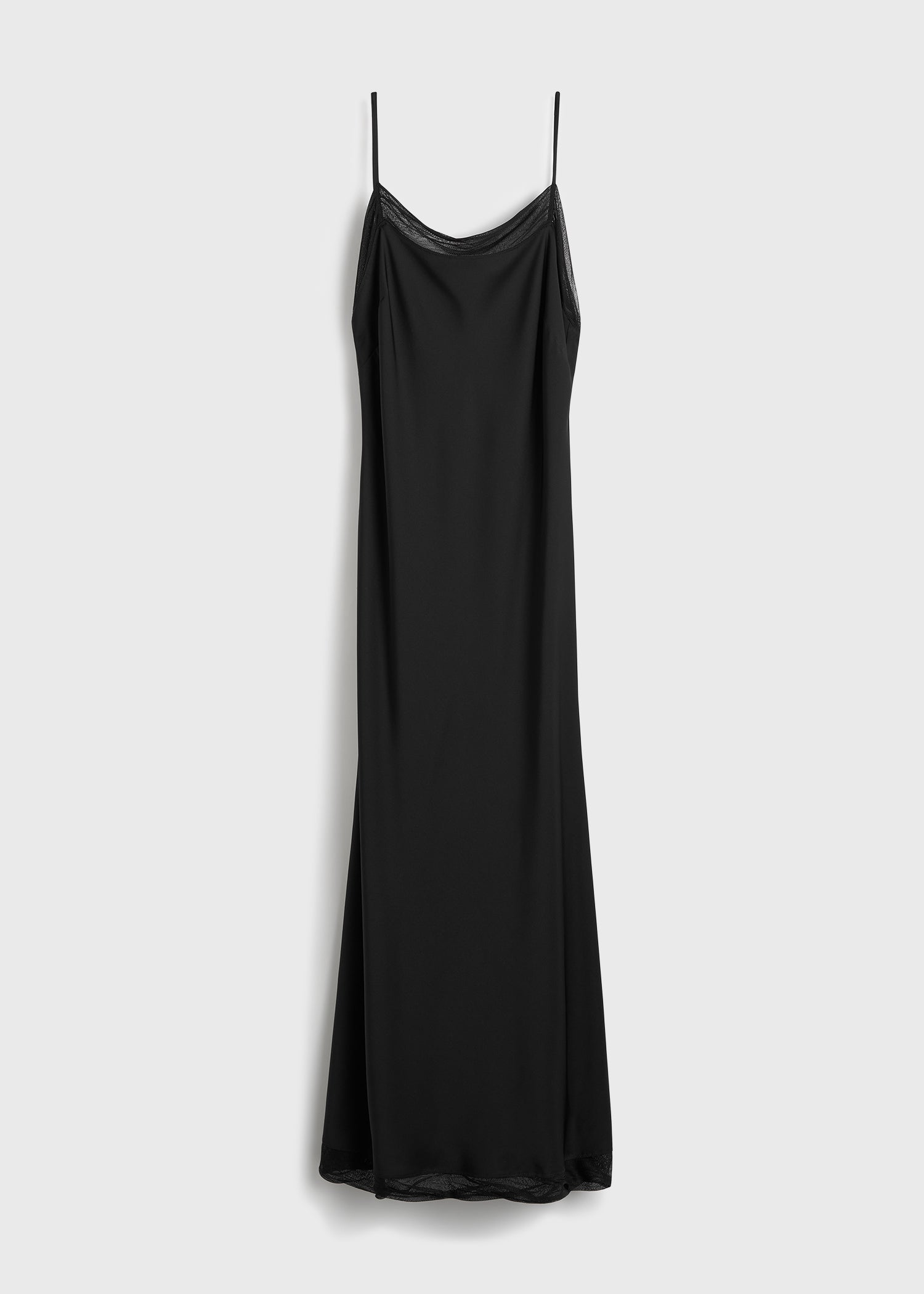 Satin slip dress black petite
