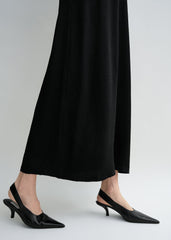 Scoop-neck sablé dress black petite