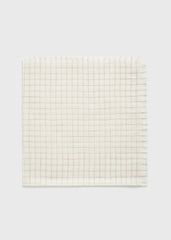 Checked light wool scarf ecru/black