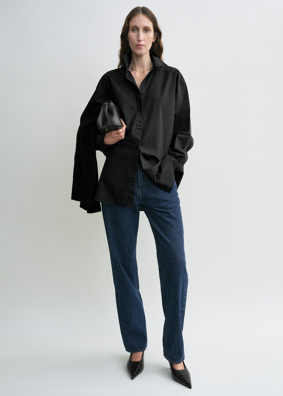 Classic tumbled shirt washed black