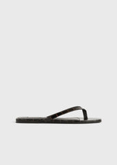 Croco-embossed flip flops dark brown