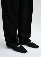 Minimalist suede ballerinas black