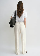 Double-pleat fluid trousers ecru petite