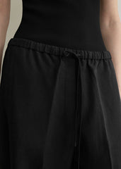 Fluid drawstring trousers black