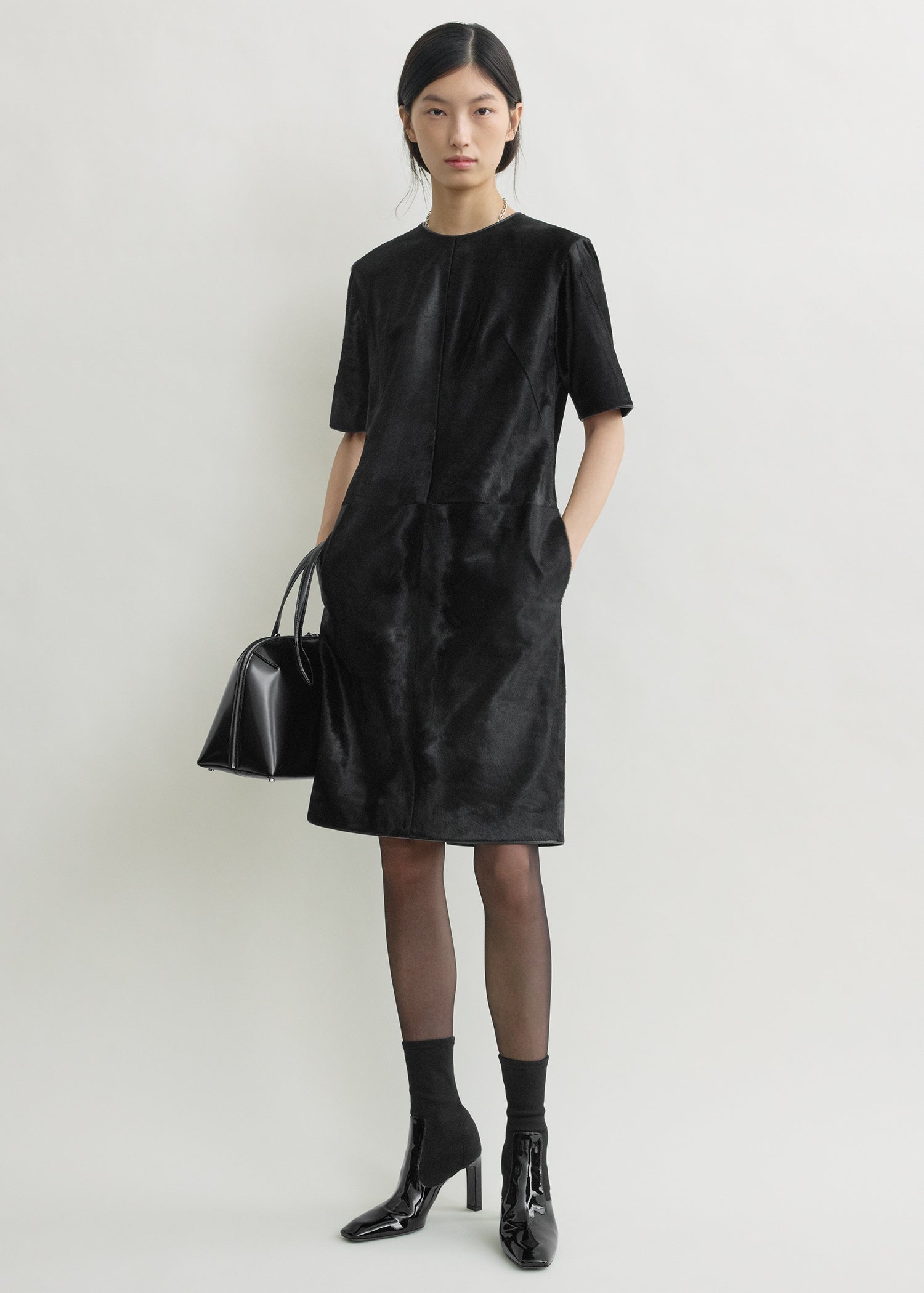 Leather dress black