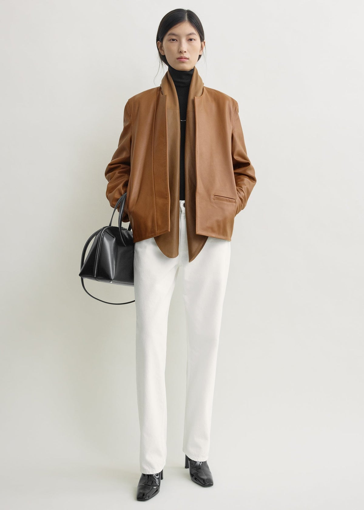 Minimal biker jacket copper