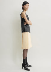 Pleated wrap skirt champagne