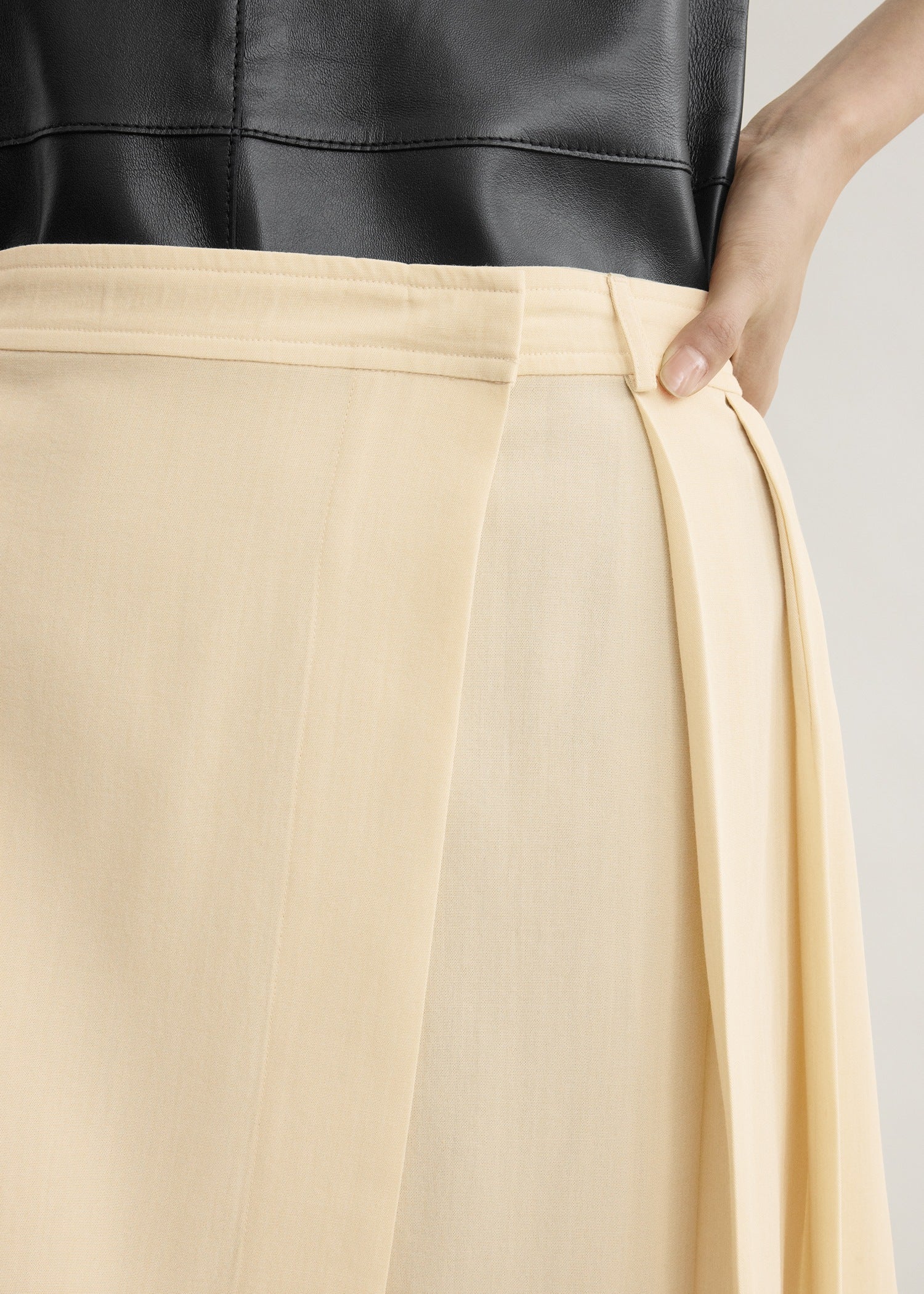 Pleated wrap skirt champagne petite